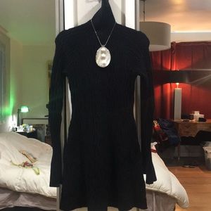 Zara knit black turtleneck dress